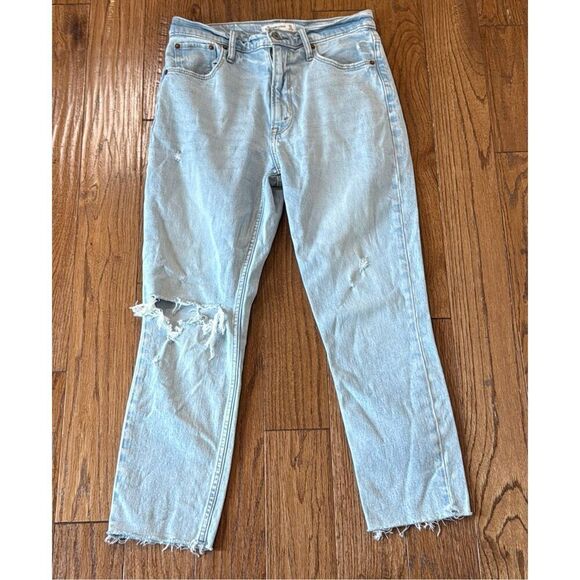 Abercrombie & Fitch the skinny high rise distressed knee jeans 27/4 short - Picture 12 of 12